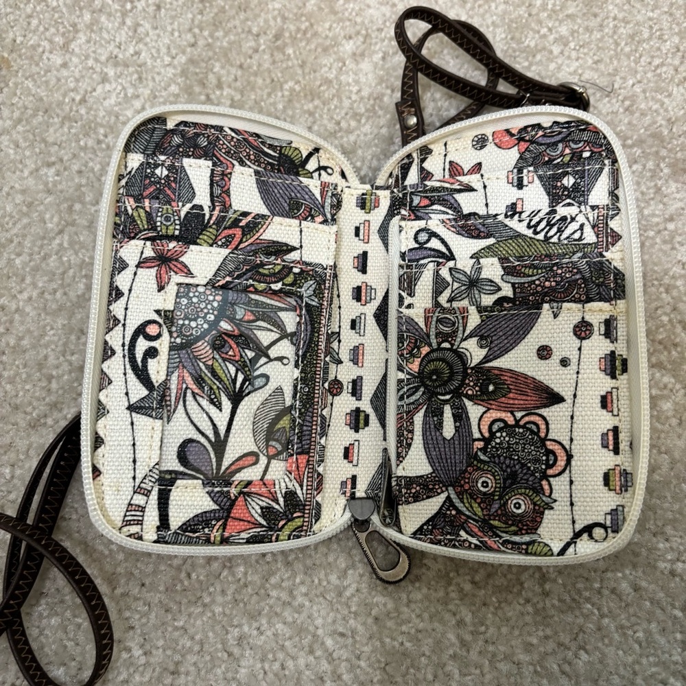 Sakroots Owl Mini Wallet Vinyl Crossbody - Picture 4 of 5